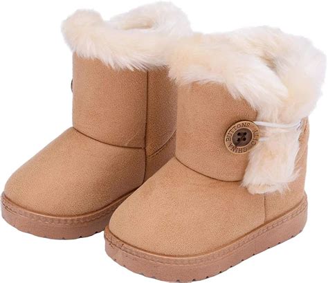 KVbabby Kids Winter Warm Snow Boots Girl's Fur Lined Boots Toddler PU ...