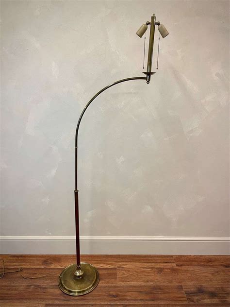 Arced mid century brass floor lamp in Antique Floor Lamps