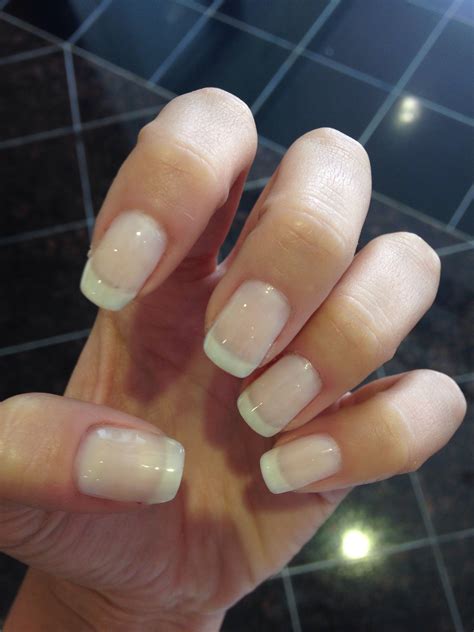 Essie allure American French manicure square round nails | Rounded ...
