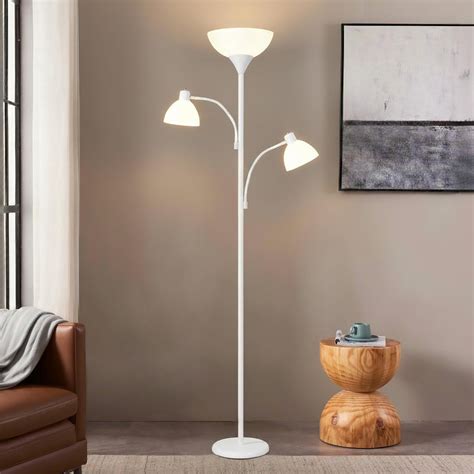 Sky Dome Double - High Brightness Torchiere Floor Lamp with 2 Reading ...