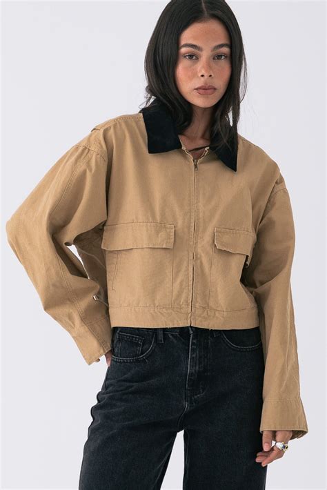 Cropped Barn Jacket - Sand – Style Addict®