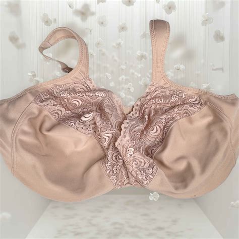 Glamorise Full Figure Nude Lacey MagicLift SATIN Bra … - Gem