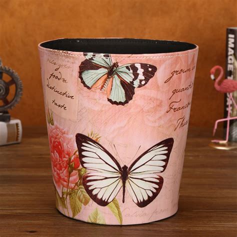 PATLOLLAV Garbage Can for Back Set, Waste Paper Basket Leather Trash ...