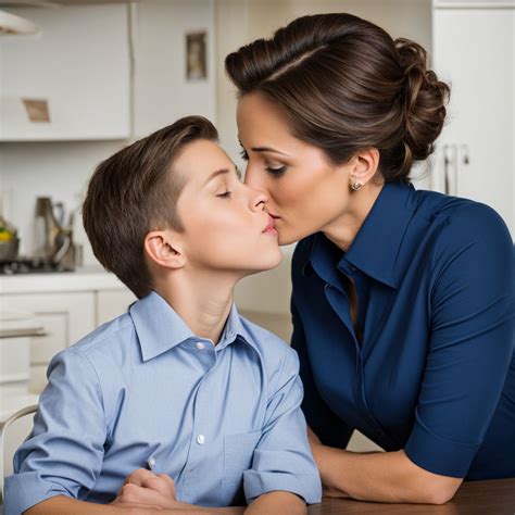 Mom and young CEO son kiss by Max - Playground