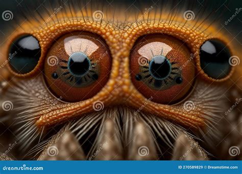 Ultra Macro Close Up of the Eyes of a Spider, Generative Ai Stock ...