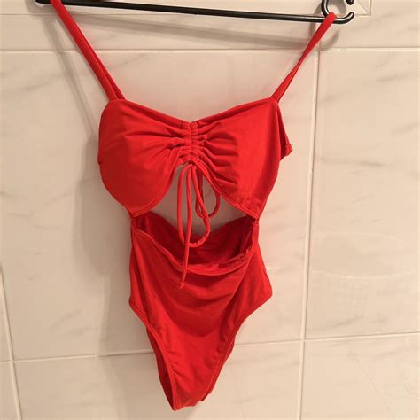 Kaiami swim red one piece - only wore once. Size 6... - Depop