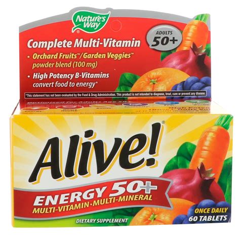Nature’s Way, Alive!, Energy 50+, Multivitamin-Multimineral, For Adults ...