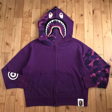 Purple Bape Shark Hoodie