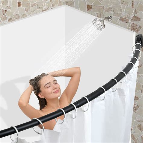 Snapklik.com : Curved Shower Curtain Rod, 42-72 Inches Adjustable ...