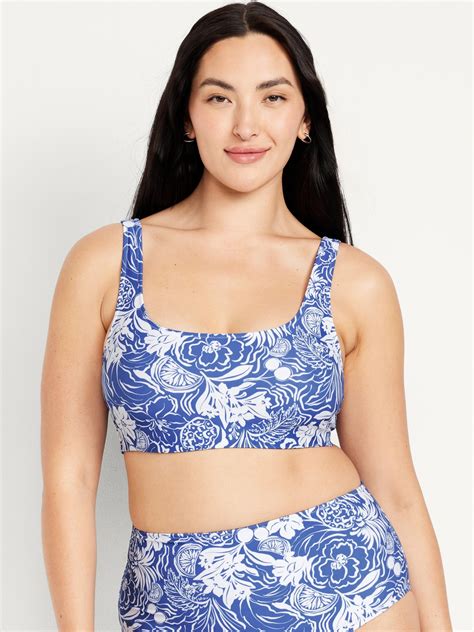 Matte Scoop-Neck Bikini Swim Top | Old Navy
