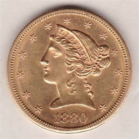 1880 S USA Five Dollars Gold Coin | Dorset Coin Company