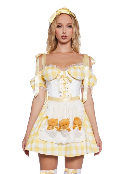 Goldilocks Sexy Womens Halloween Costume Fairy Grimm Tales Bears ...
