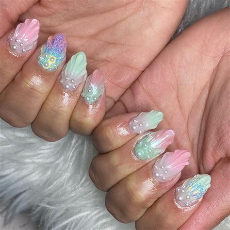 30+ Mermaid Nail Design Ideas for Those Who Love Oceanic Beauty ...