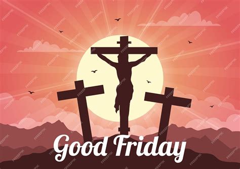 Векторная иллюстрация "Счастливой Страстной пятницы" с христианским ...