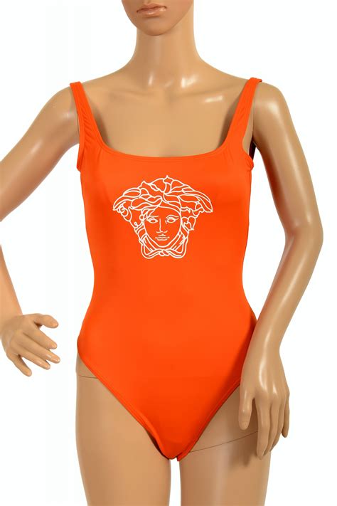 Versace Women's Brick Orange One Piece Swimsuit