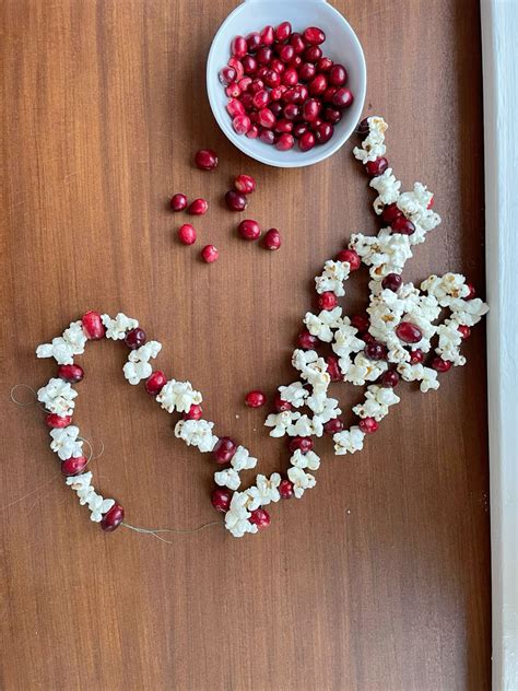 Popcorn and cranberry garlands in 2025 | Candy christmas decorations, Homemade christmas, Rustic ...