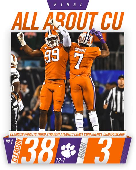 No. 1 Clemson Wins Third Straight ACC Championship – Clemson Tigers ...