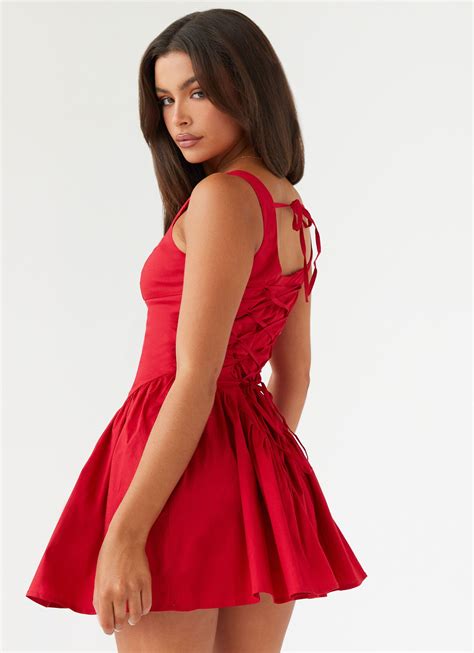Sassy Soiree Corset Mini Dress - Red – Peppermayo