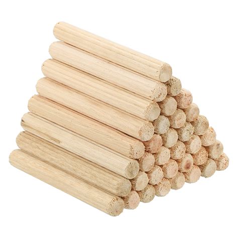 Uxcell 1/4"x2" Wood Dowel Pins,90 Pack Fluted Wooden Dowel Pin Straight ...
