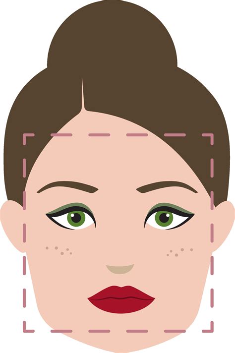 Square Face Shape Young Female Character Icon In Flat Style. 24556471 ...