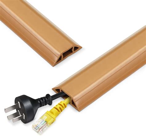 Amazon.co.jp: ZhiYoフロアコードカバー ブラウン 長さ1.2m 幅4.3CM 床用ケーブル収納スリーブ 配線隠し テープ付き ...