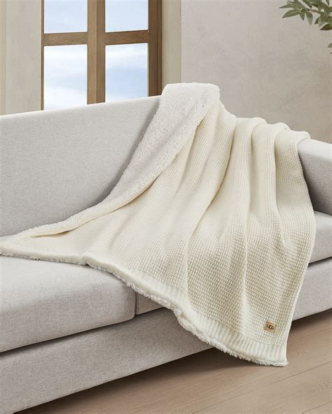 UGG Channel Quilt Faux Fur Throw Blanket | Horchow