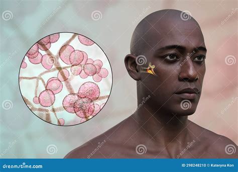 Chronic Fungal Otitis Media Ear Infection, 3D Illustration Stock Illustration - Illustration of ...