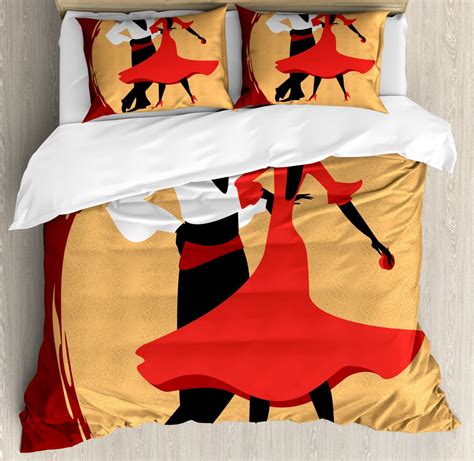 Spanish Duvet Cover Set Queen Size, Spanish Dancers in Folk Dress ...