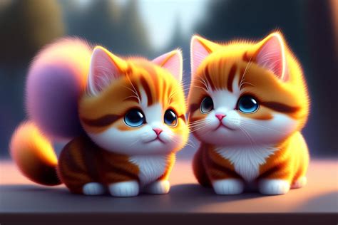 Cute and adorable cartoon fluffy baby cat by veloxpixel on DeviantArt