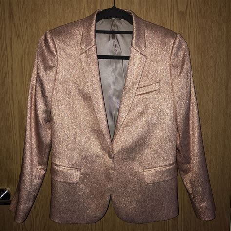 Topshop Rose gold sparkly trousers suit Blazer and... - Depop | Blazer ...