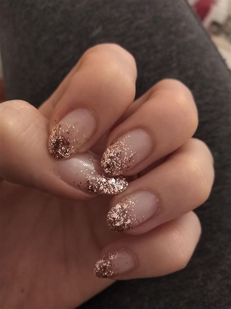 Ombre Gold Glitter Nails
