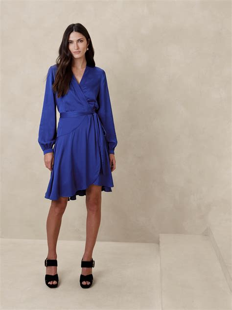 Belicia Satin Wrap Dress | Banana Republic
