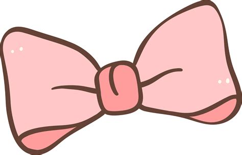 Cute pink hair bow doodle outline illustration 27943699 PNG