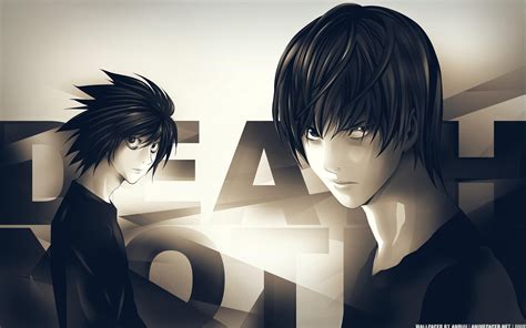 Death Note HD Wallpaper featuring Light and L