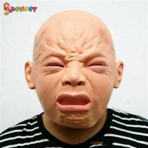 Spencer Novelty Realistic Crying Baby Face Mask Latex Full Head Creepy ...