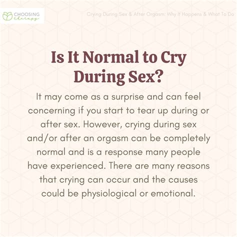 Crying During Sex: Is It Normal & Why Does It Happen?