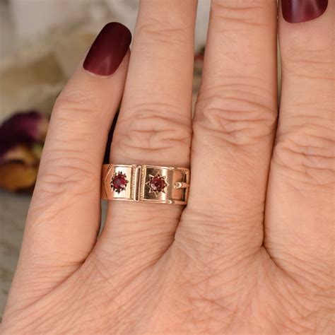 Antique Australian 9ct Rose Gold Garnet Doublet Ring By Willis and Son ...