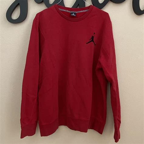 NIKE JORDAN Red Crewneck Sweatshirt - Practically... - Depop