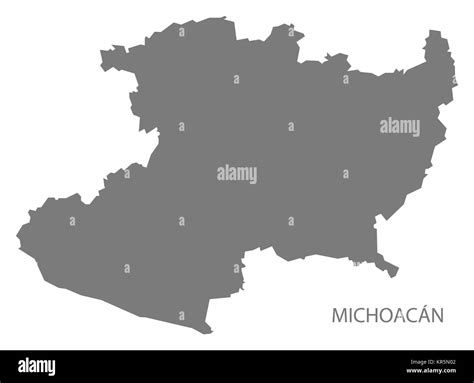 Michoacan Mexico Map grey Stock Photo - Alamy