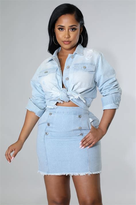 Light Denim Skirt Set – Noth'n But Fashion