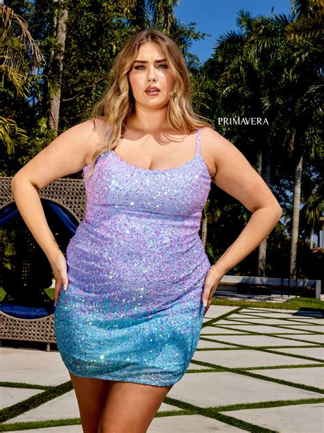 CRYSTAL BLUE Primavera Couture 14025 Spaghetti Strap Short Sparkling ...