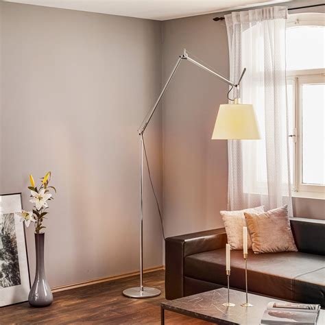 Artemide Tolomeo Mega floor lamp, white/aluminium, parchment, dimmable ...
