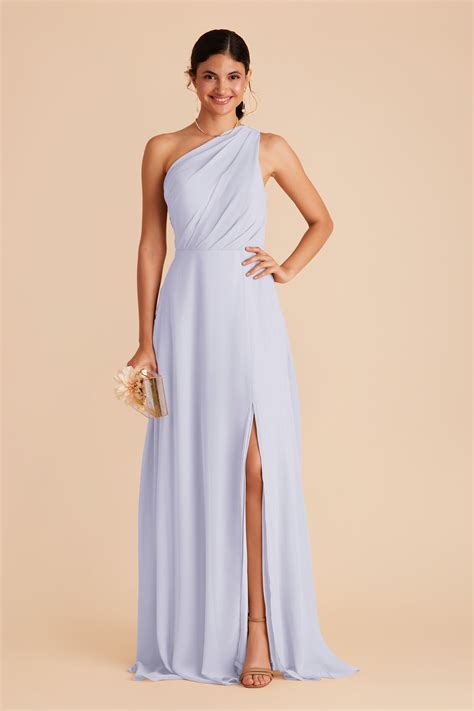 Kira One Shoulder Bridesmaid Dress in Periwinkle Blue | Birdy Grey Suits