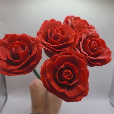 Realistic 3d Printed Rose Flower With Stem - Etsy UK