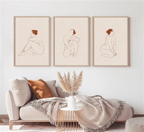 Home & Living Home Décor Instant Download Set of 3 posters Woman Nude ...