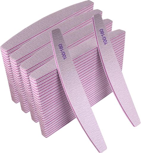 Amazon.com : 200 Pcs Nail Files 100/180 Grit Double Sides Emery Boards Reusable Nail Files for ...
