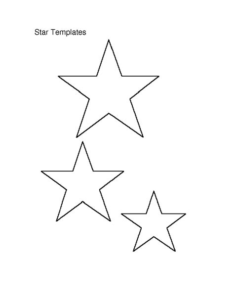 Different Size Star Templates
