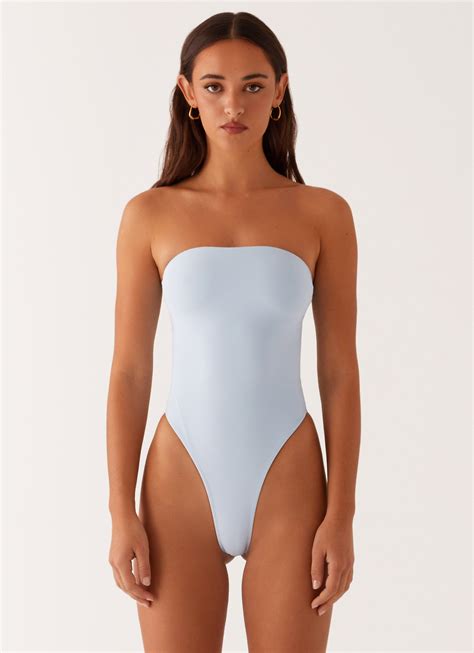Maxine Strapless One Piece Swimsuit - Baby Blue – Peppermayo US