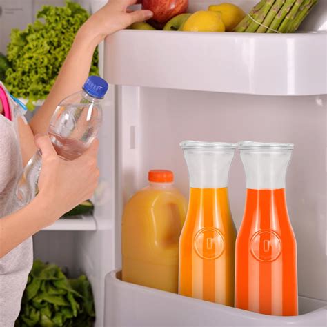 Glass Pitcher Carafes with Lids with Lids - 34oz Milk and Juice ...