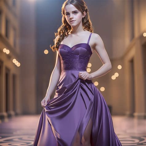 Full-length view (portrait of a emma Watson as Hermione Granger lifting ...